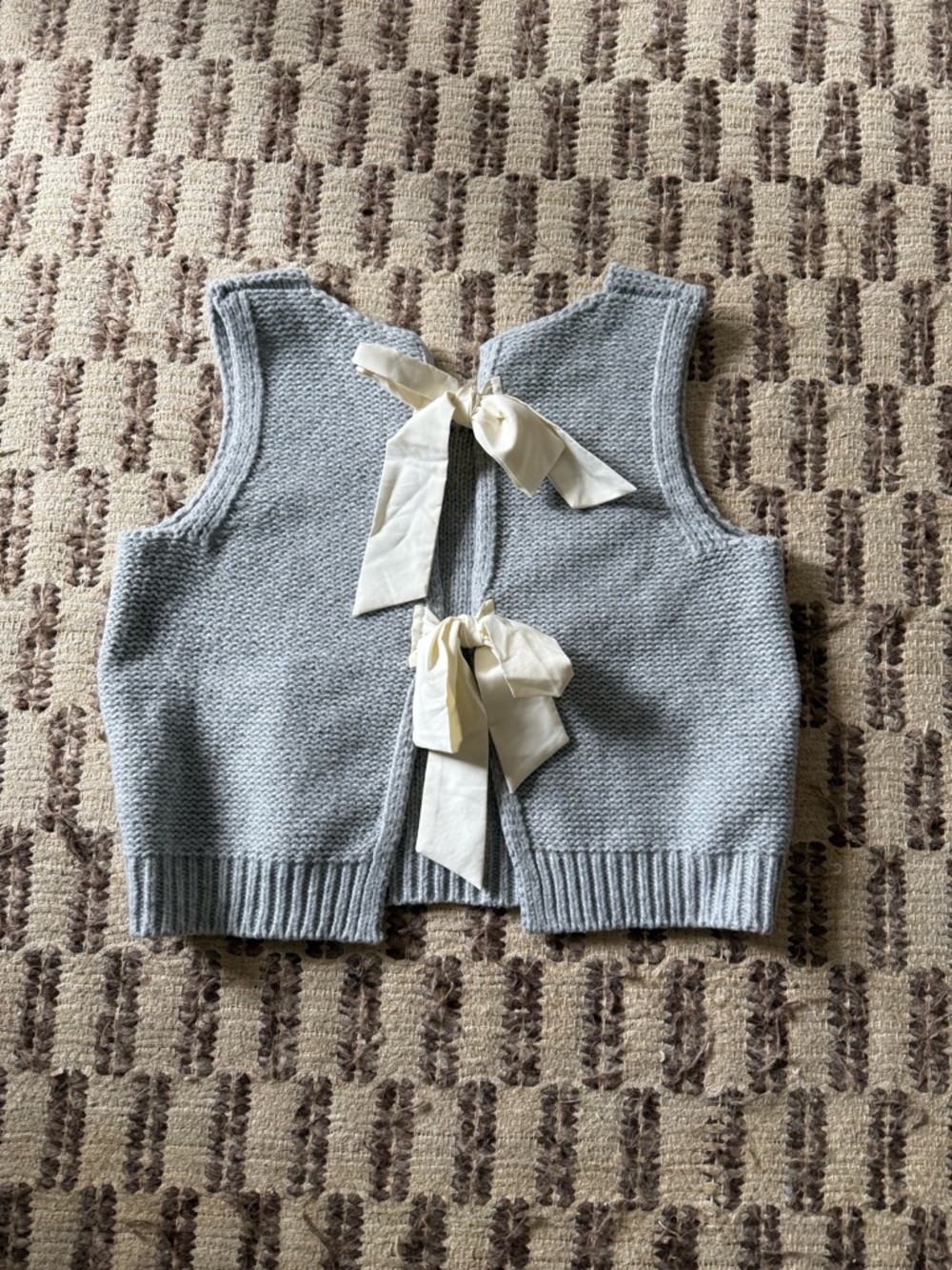 Gray Knit Cropped Tank Top